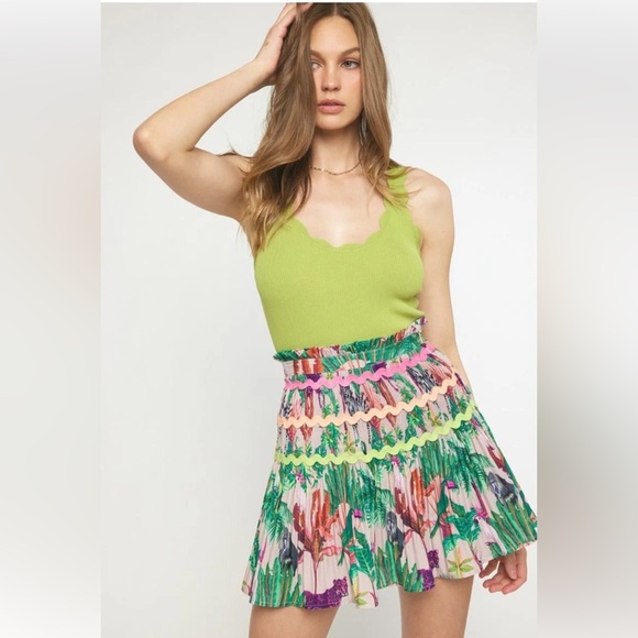 Entro Island Essence Tropical Printed Mini Skirt NWT - Picture 2 of 15